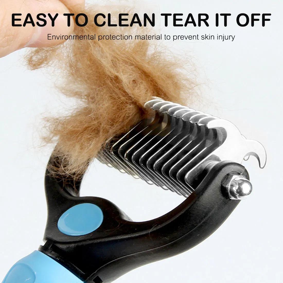 Escova de Grooming para Animais de Estimação em Aço Inoxidável, Ecológica e Confortável