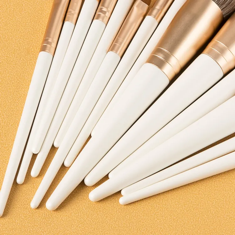 Conjunto de Pincéis de Maquiagem para Sobrancelhas e Delineador em Pó Branco da Fundação PRO, Conjunto de Pincéis de Cabelo Sintético de Alta Qualidade