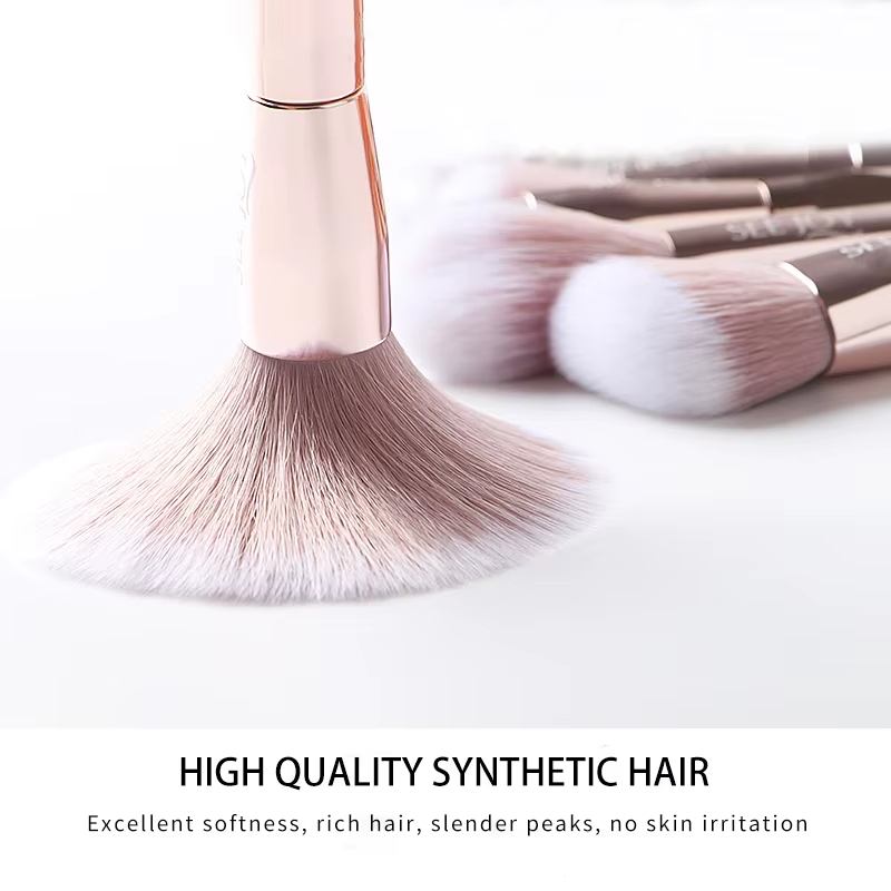 Edição Profissional 7PCS Ouro Champanhe Espiral Pincel de Maquiagem com Cabo Longo Conjunto de Pincéis Cosméticos
