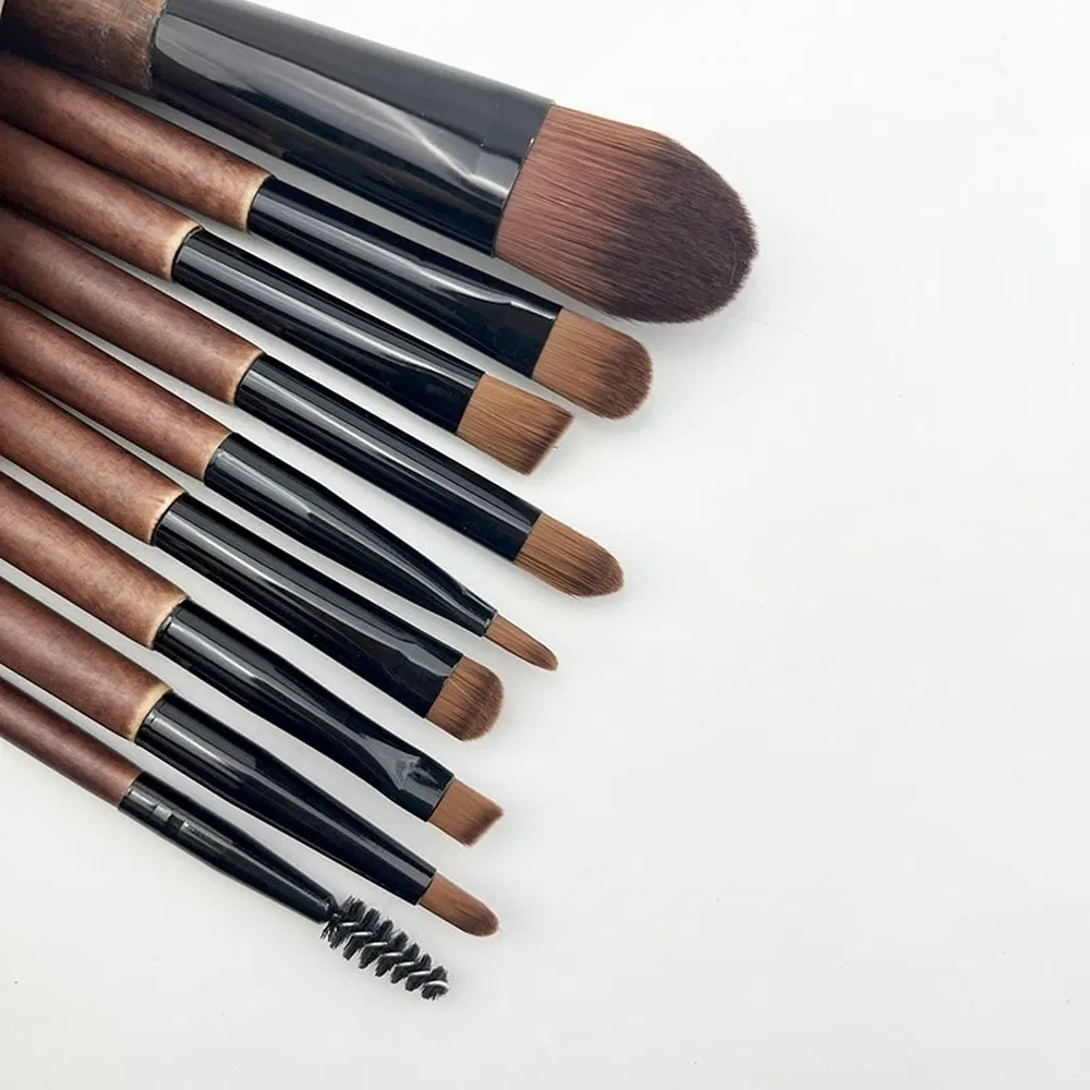 Distribuidor de Pincel de Contorno de Cerdas Naturais de Cabelo de Cabra para Mistura de Maquiagem para Sombra de Olhos