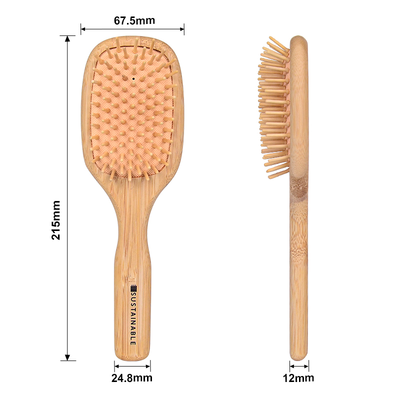 Escova de Cabelo de Bambu Ecológica com Almofada de Ar, Pente de Massagem Portátil para Massagear o Couro Cabeludo, Essenciais para o Lar, Ferramentas para o Banheiro