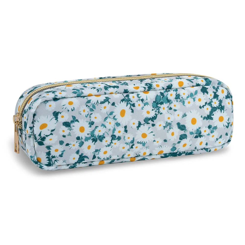 Bolsa de Maquiagem Floral Estilosa com Zíper para Viagem