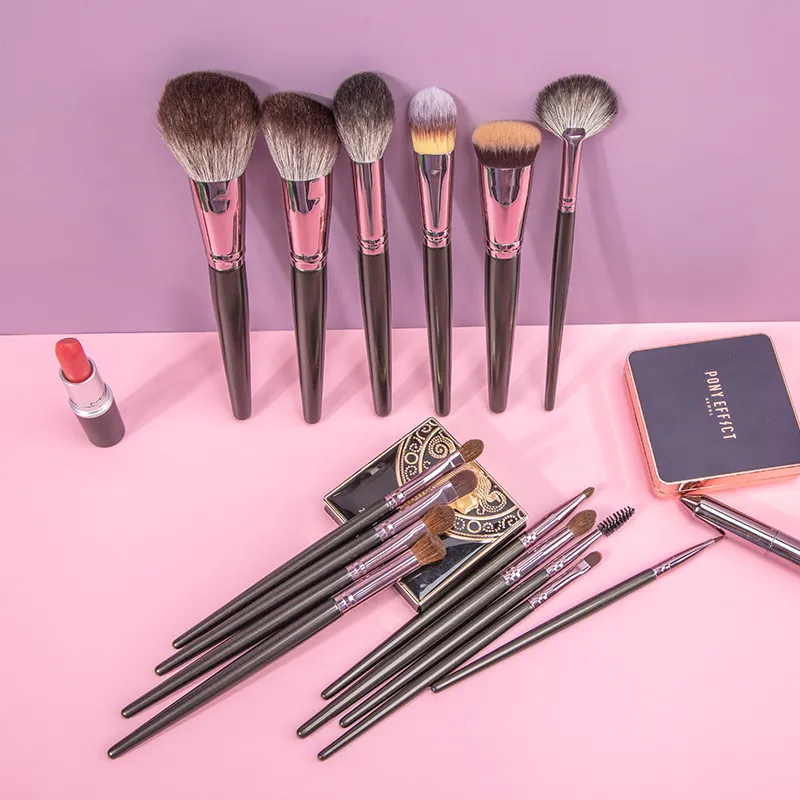 Fabricantes OEM 15 Conjunto de Pincéis de Maquiagem de Fibra Natural da Fundação Pincéis Cosméticos