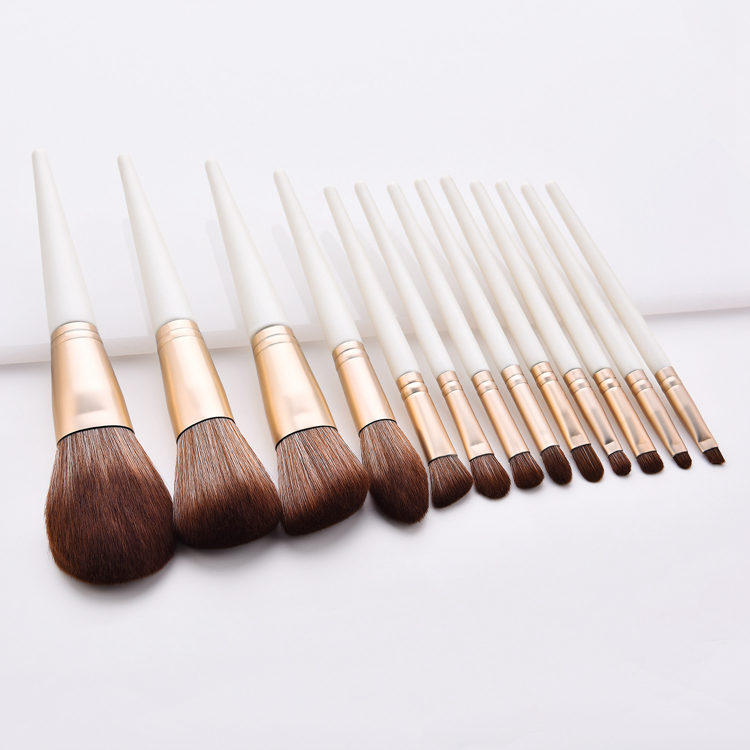 13 Conjunto de Pincéis de Maquiagem PCS Pincéis Sintéticos Premium para Base, Mistura, Blush e Pó Facial Conjunto de Pincéis de Maquiagem