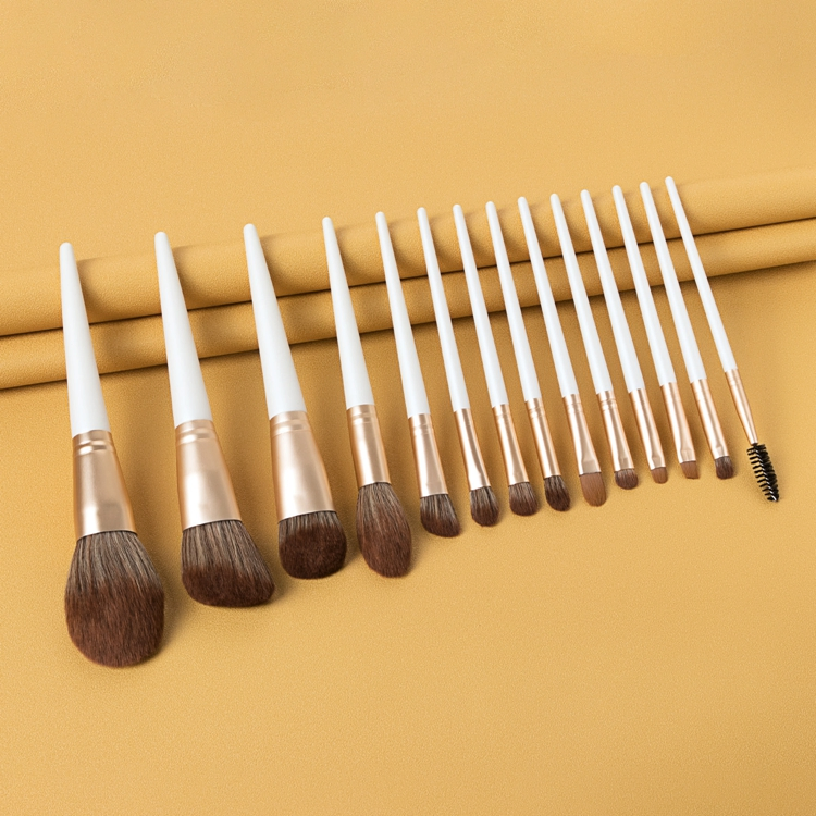 Conjunto de Pincéis de Maquiagem para Sobrancelhas e Delineador em Pó Branco da Fundação PRO, Conjunto de Pincéis de Cabelo Sintético de Alta Qualidade