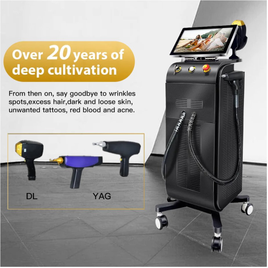 Ferramenta de Remoção de Cabelo e Tatuagem de Salão de Beleza Profissional 2 em 1 para uma Transformação Bonita com YAG