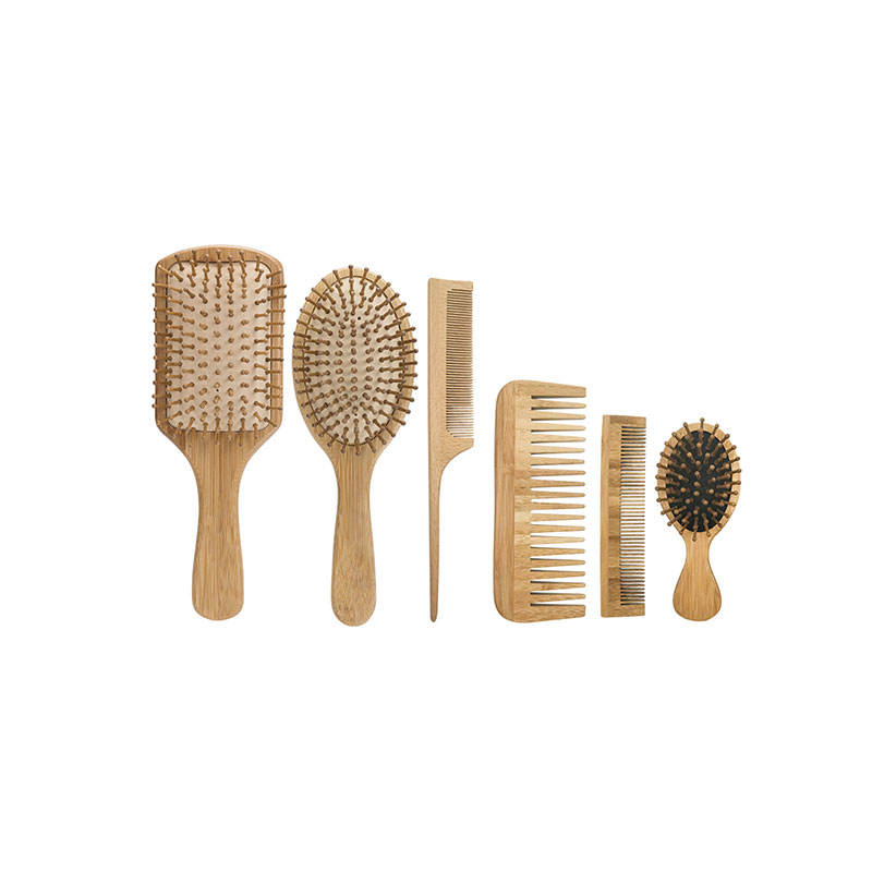 Escova de Cabelo de Madeira Sustentável com Almofada de Ar, Personalizada com Logo, Mini Eco, Orgânica em Bambu, Escova Desembaraçadora para Cabelo Cacheado
