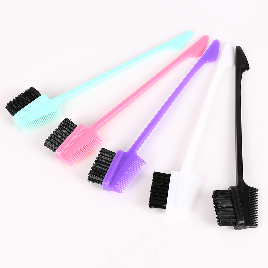 Pente de Controle de Cabelo de Duplo Lado, Escova de Maquiagem com Três Cabeças, Pente de Sobrancelha para Uso Doméstico, Ferramentas de Maquiagem