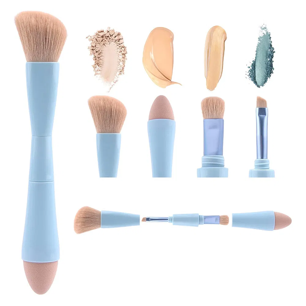 4-in-1 Pincel de Maquiagem Vegano e Amigo de Viagem Ferramenta de Beleza Tudo-em-Um para Glamour em Movimento Dropshipping Pincéis