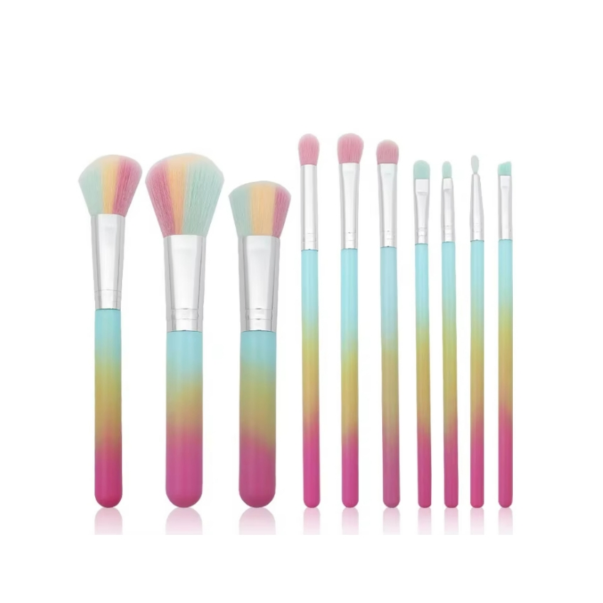 10PCS Conjunto Completo de Ferramentas Cosméticas Conjunto Profissional de Pincéis de Maquiagem para Mulheres