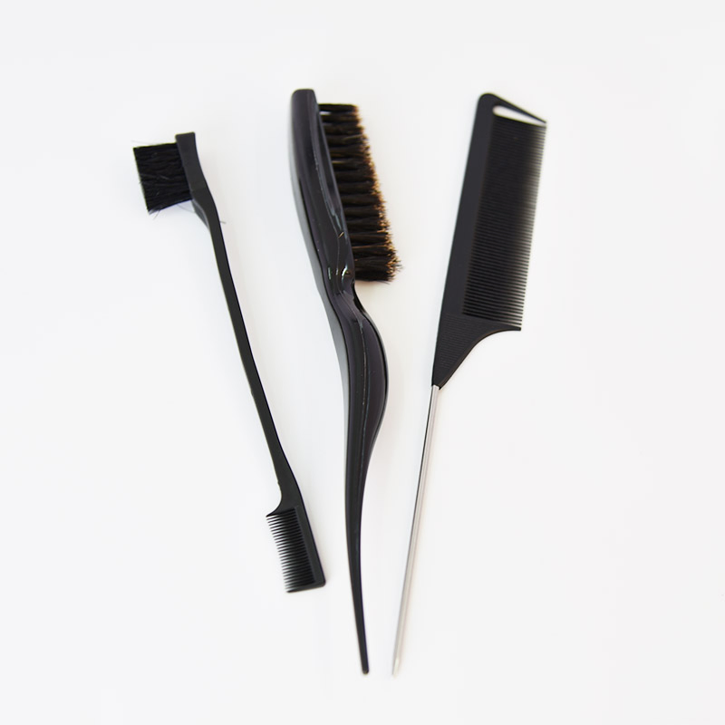 Conjunto de Pincéis para Tingimento de Cabelo, Escova de Sobrancelha de Dupla Face com Ponta Fina, Escova de Estilo de Cabelo Fofa
