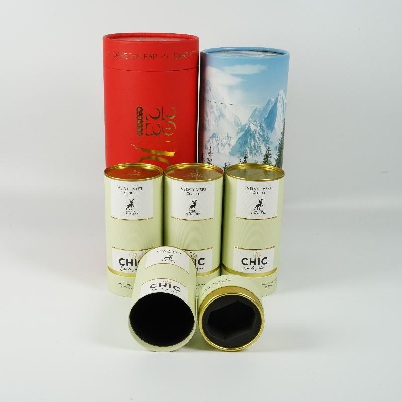 Tubo de embalagem de pincéis de maquiagem com estampagem a quente para presente de batom, cilindro de papel com impressão de logotipo personalizada