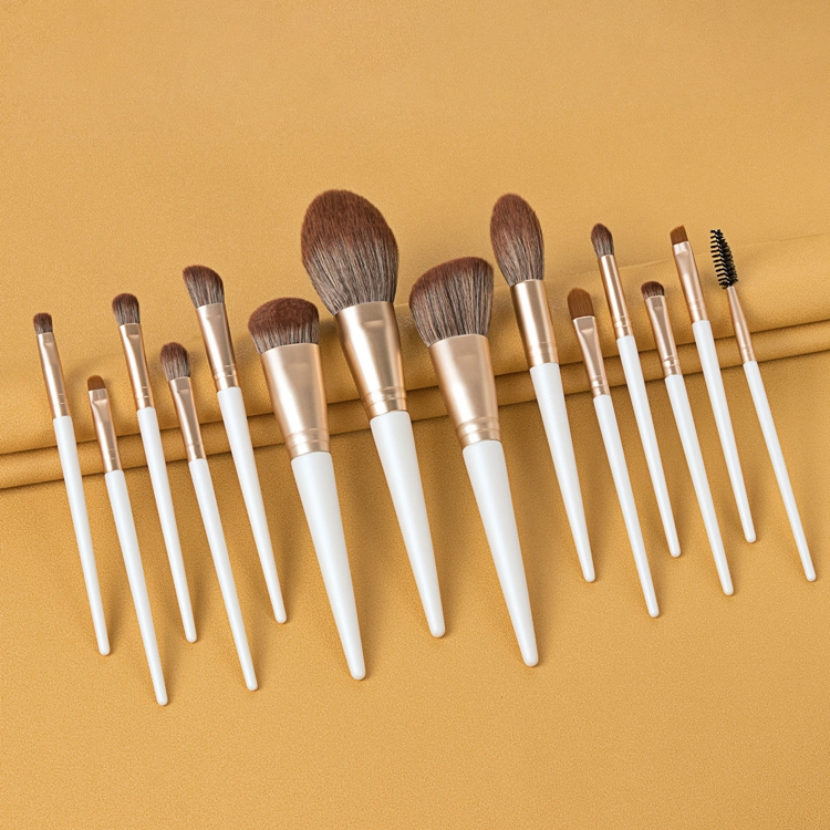 Conjunto de Pincéis de Maquiagem para Sobrancelhas e Delineador em Pó Branco da Fundação PRO, Conjunto de Pincéis de Cabelo Sintético de Alta Qualidade