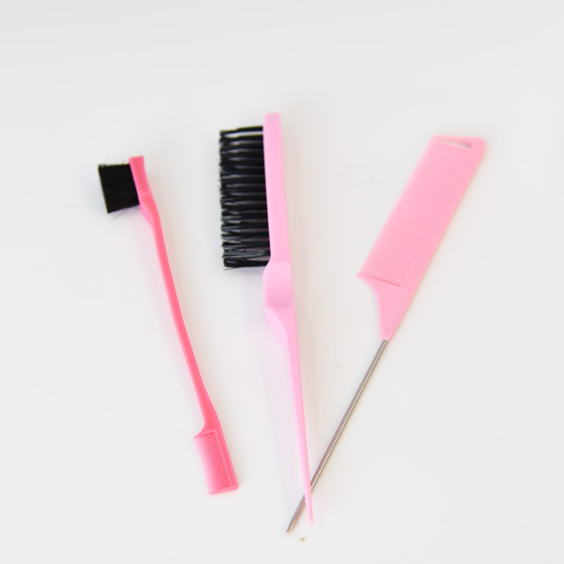 Conjunto de Pincéis para Tingimento de Cabelo, Escova de Sobrancelha de Dupla Face com Ponta Fina, Escova de Estilo de Cabelo Fofa