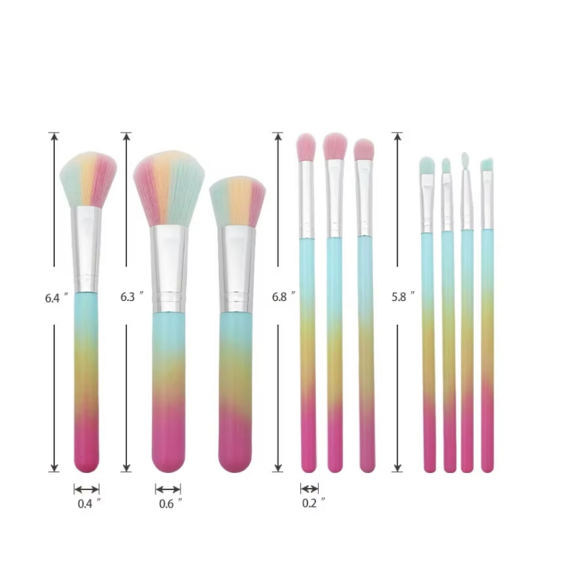 10PCS Conjunto Completo de Ferramentas Cosméticas Conjunto Profissional de Pincéis de Maquiagem para Mulheres
