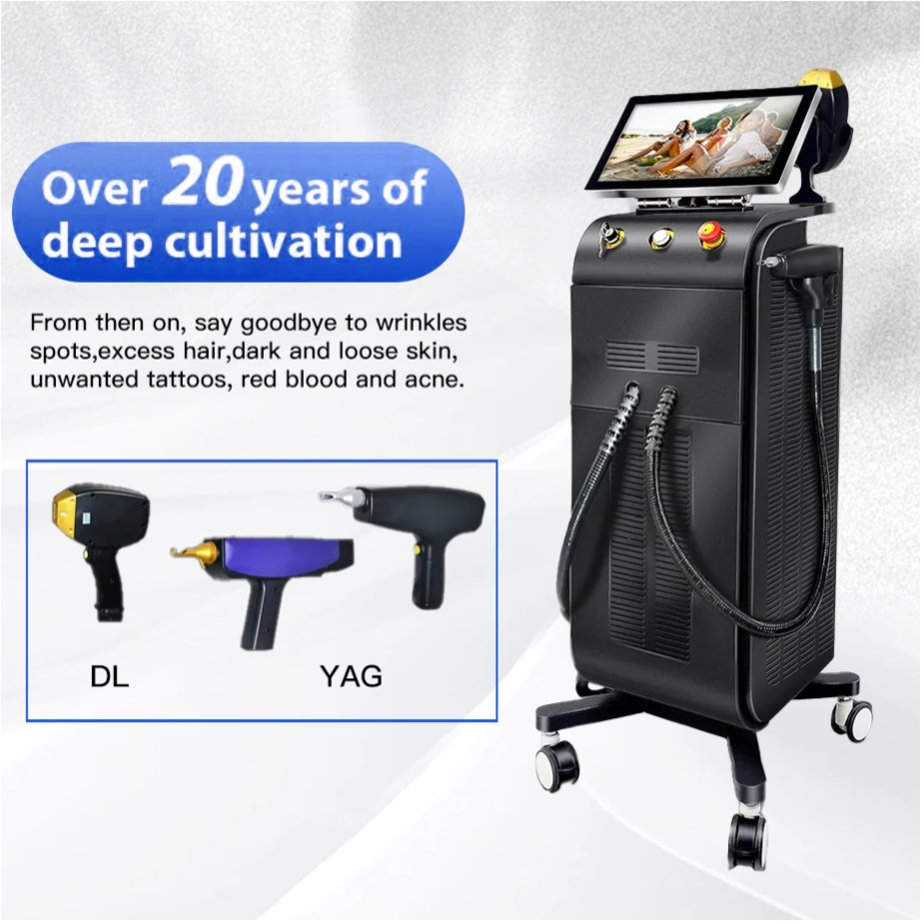 Ferramenta de Remoção de Cabelo e Tatuagem de Salão de Beleza Profissional 2 em 1 para uma Transformação Bonita com YAG