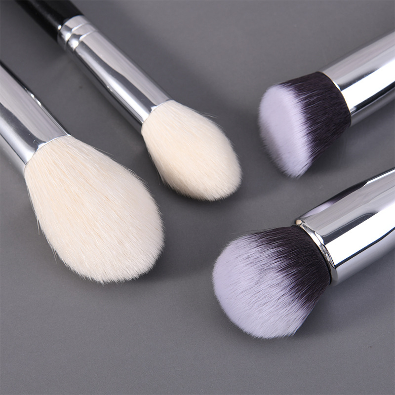 Conjunto de Pincéis de Maquiagem Profissional Beautichen 15-Piece – Cabos Pretos e Cerdas Naturais – Pincéis Macios para Rosto e Olhos para Pó, Blush, Contorno, Sombra