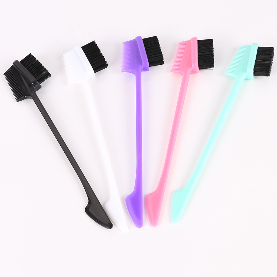Pente de Controle de Cabelo de Duplo Lado, Escova de Maquiagem com Três Cabeças, Pente de Sobrancelha para Uso Doméstico, Ferramentas de Maquiagem