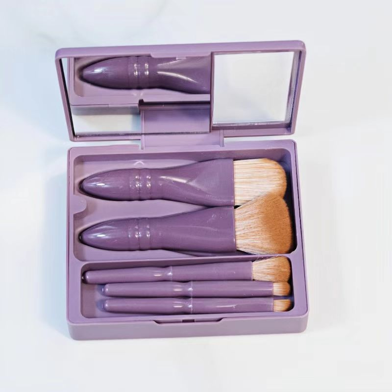 Conjunto de Pincéis de Maquiagem Portátil de Luxo Mini Kit de Pincéis Cosméticos para Viagem com Estojo de Armazenamento