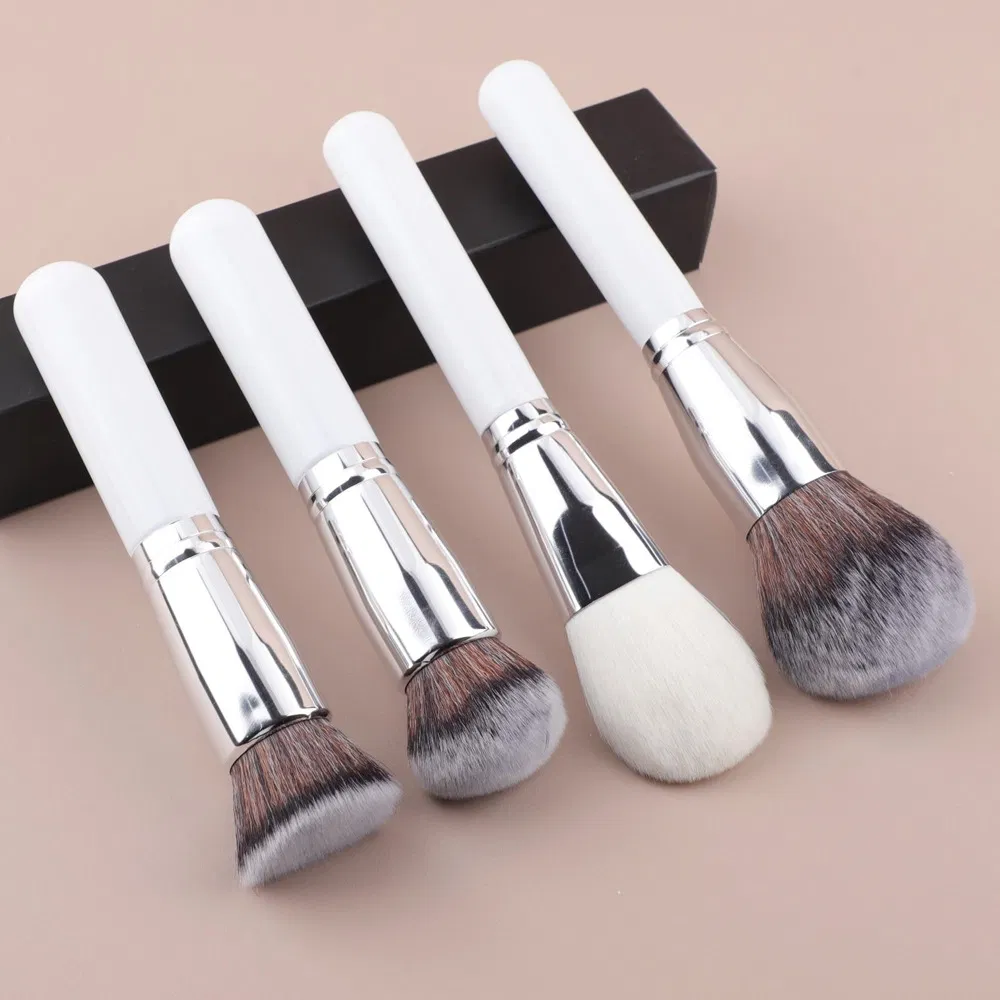 Coleção de Pincéis de Maquiagem Facial Duráveis com Ferrule Metálico para Uso Diário