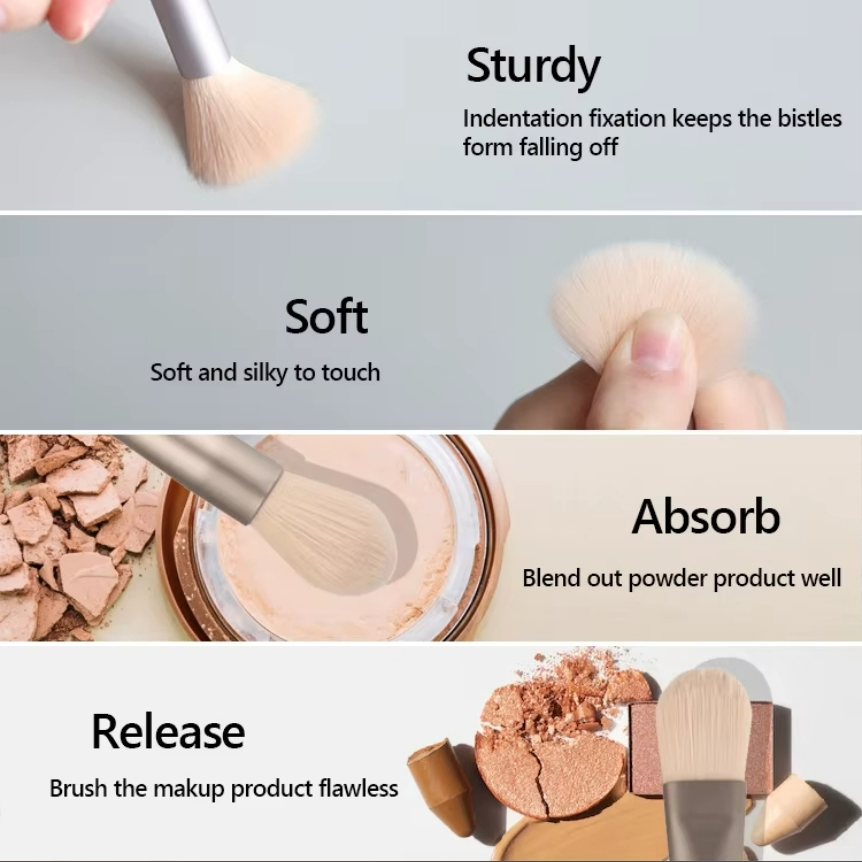 8-Piece Conjunto de Pincéis de Maquiagem Profissional Rosa para Maquiagem Diária com Pincéis de Cerdas Macias