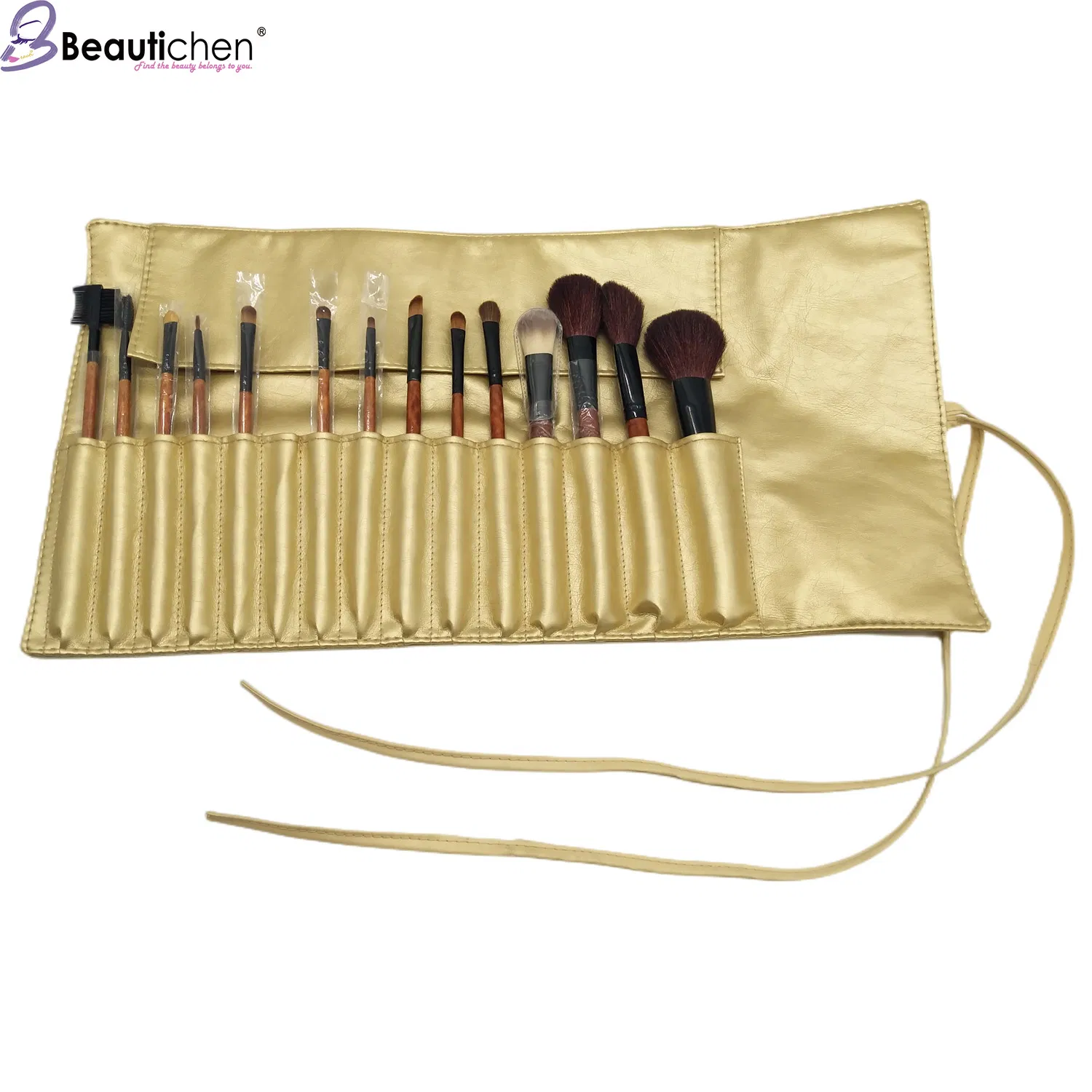 Beautichen 20PCS Conjunto de Pincéis de Maquiagem Profissional de Madeira Macia Eco-Friendly com Cerdas Naturais e Sintéticas