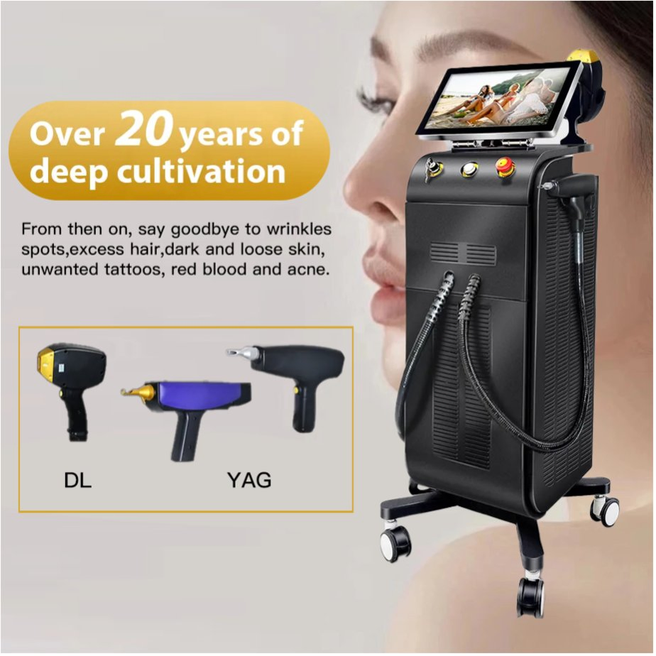 Ferramenta de Remoção de Cabelo e Tatuagem de Salão de Beleza Profissional 2 em 1 para uma Transformação Bonita com YAG