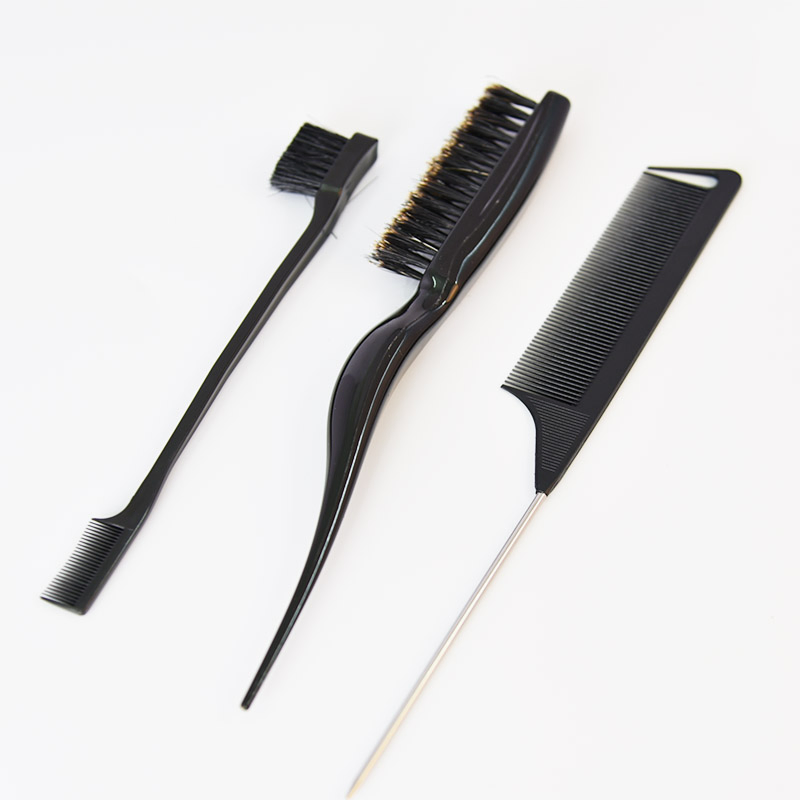 Conjunto de Pincéis para Tingimento de Cabelo, Escova de Sobrancelha de Dupla Face com Ponta Fina, Escova de Estilo de Cabelo Fofa