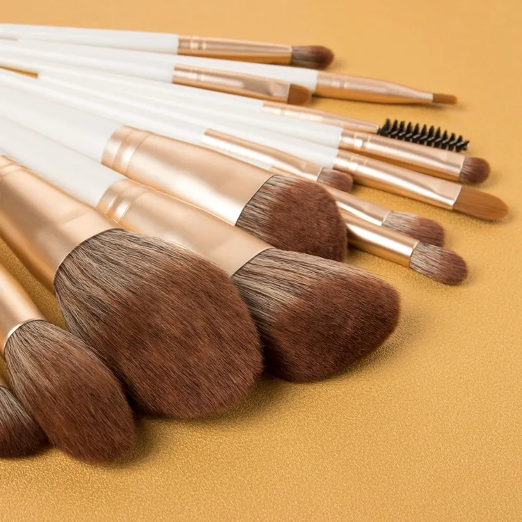 Conjunto de Pincéis de Maquiagem para Sobrancelhas e Delineador em Pó Branco da Fundação PRO, Conjunto de Pincéis de Cabelo Sintético de Alta Qualidade