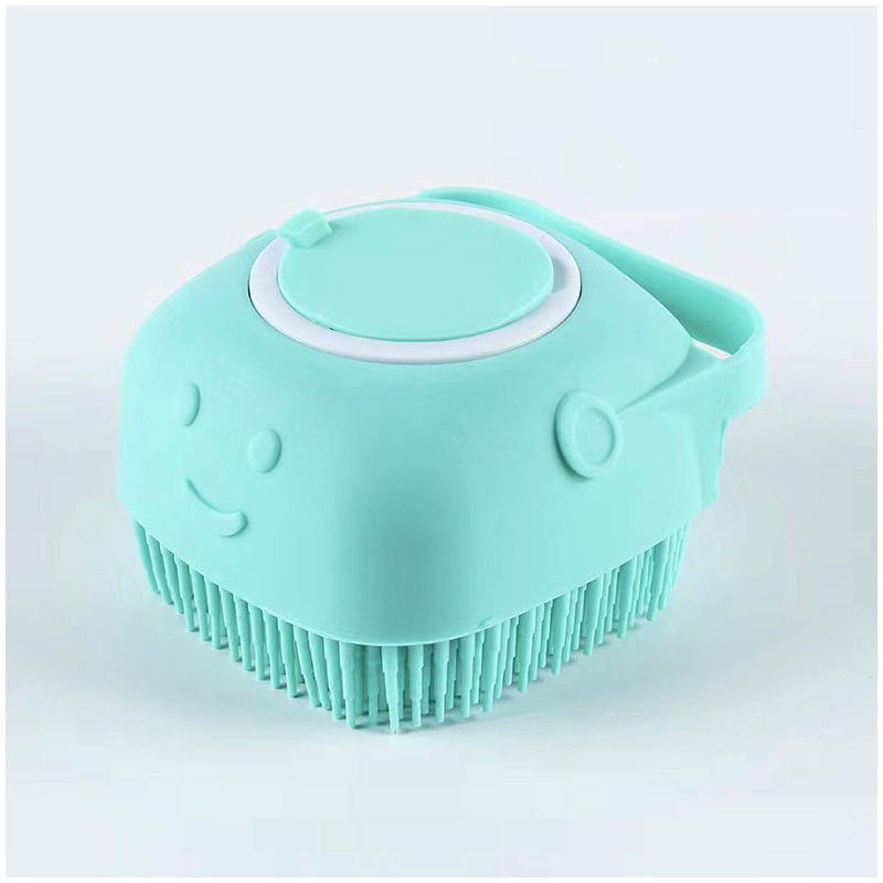 Escova de chuveiro de silicone portátil para grooming de animais de estimação, massageando cães e gatos
