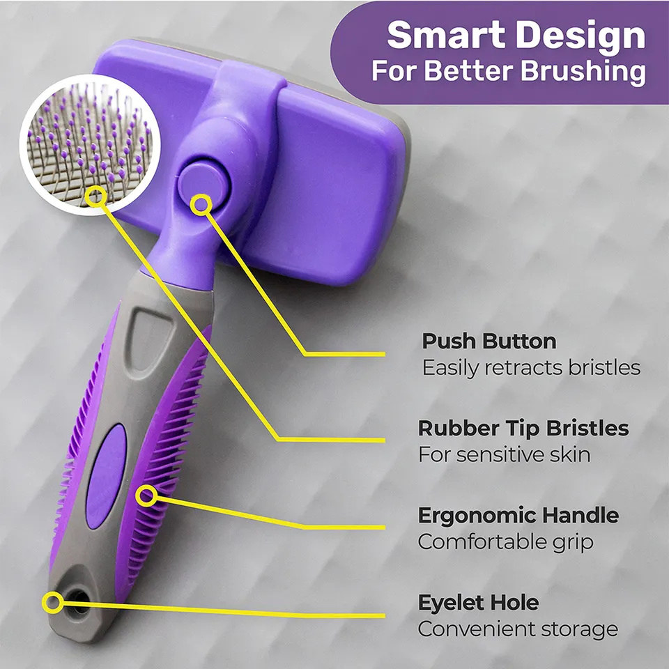 Produtos de Grooming para Animais de Estimação Petdom Escova Autolimpante para Animais de Estimação