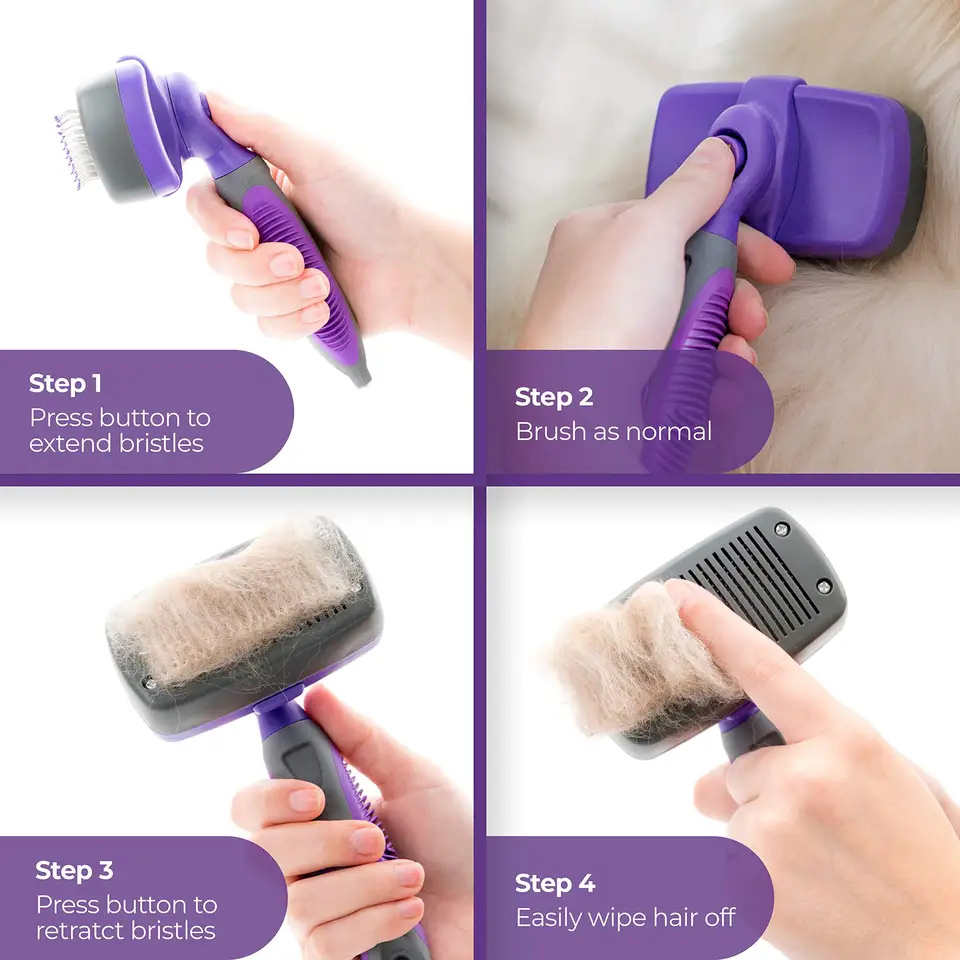 Produtos de Grooming para Animais de Estimação Petdom Escova Autolimpante para Animais de Estimação