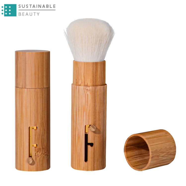 Conjunto de Pincéis de Maquiagem de Alta Qualidade em Cabelo de Cabra Mini e Bambu para Viagens de Luxo com Marca Própria