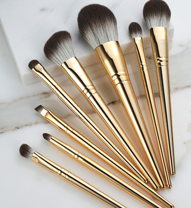 Conjunto de Pincéis de Maquiagem de Nylon 8PCS para Mulheres Barato Pincéis de Maquiagem de Qualidade Vegana Livre de Crueldade