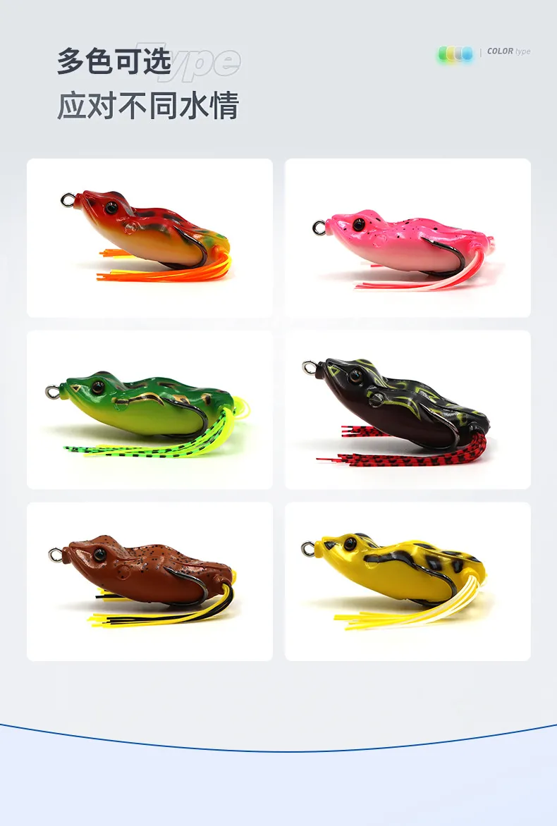 Isca de Pesca Thunderfrog com Duplo Gancho e Dupla Barba Acessórios de Equipamento de Pesca