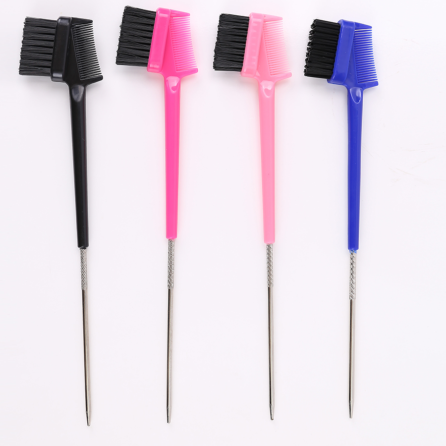 Pente de Controle de Cabelo de Duplo Lado, Escova de Maquiagem com Três Cabeças, Pente de Sobrancelha para Uso Doméstico, Ferramentas de Maquiagem