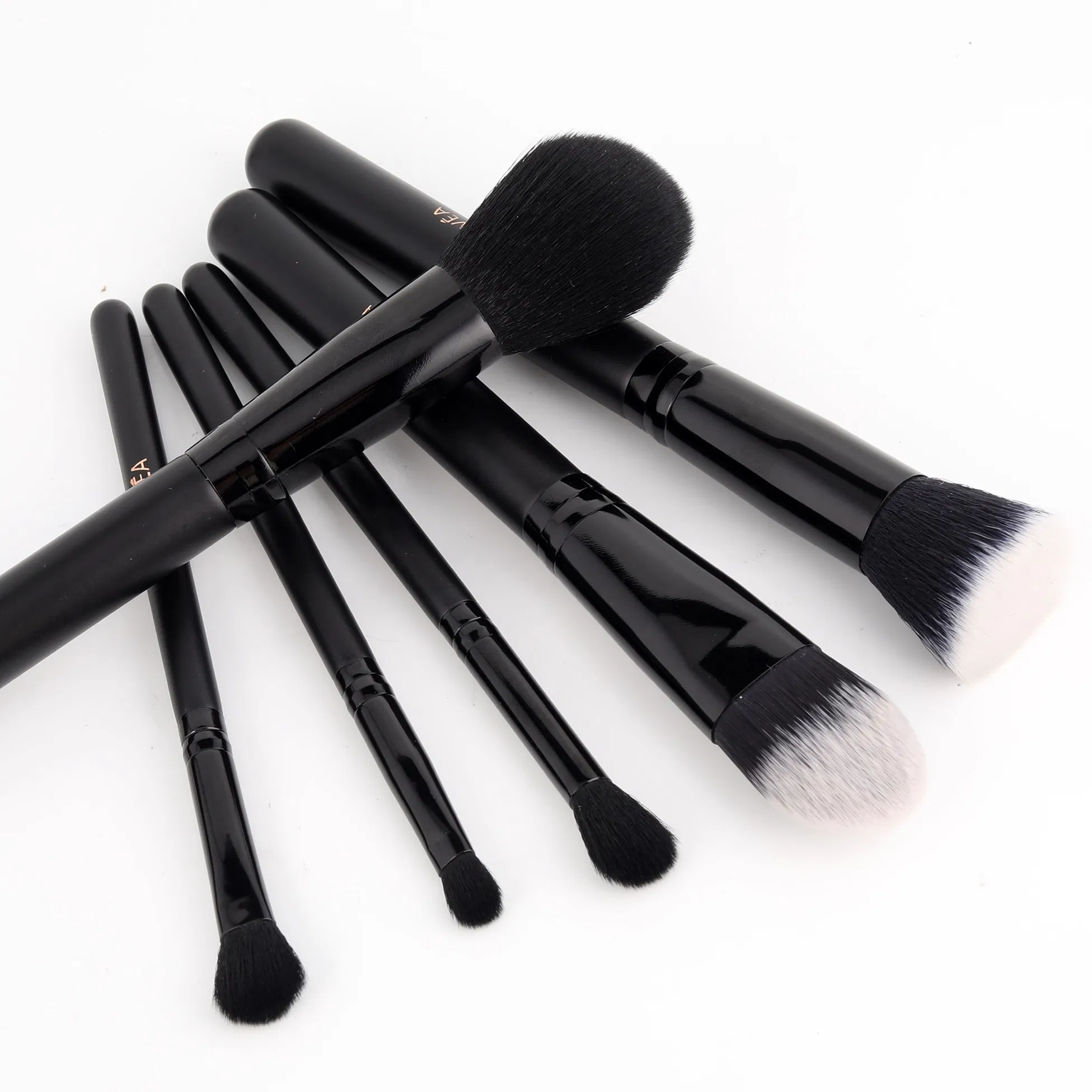 Conjunto de Pincéis de Maquiagem de Luxo Personalizados com Logo OEM para Cosméticos, incluindo Pó, Blush, Sombra, Corretivo, Lábios e Olhos