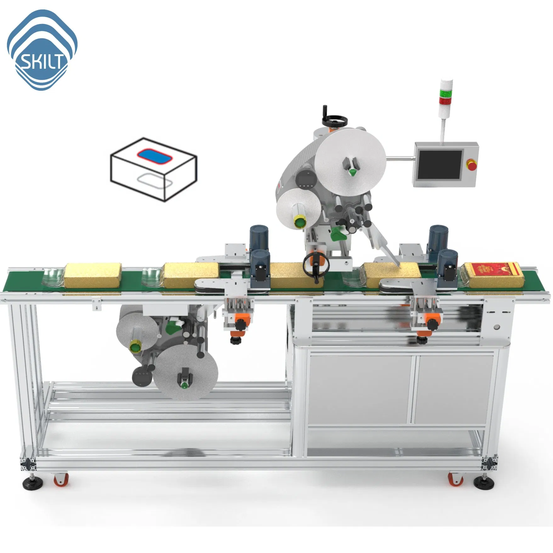 Máquina de Rotulagem Premium de Dois Lados - Aplicador Automático para Cima e Embaixo