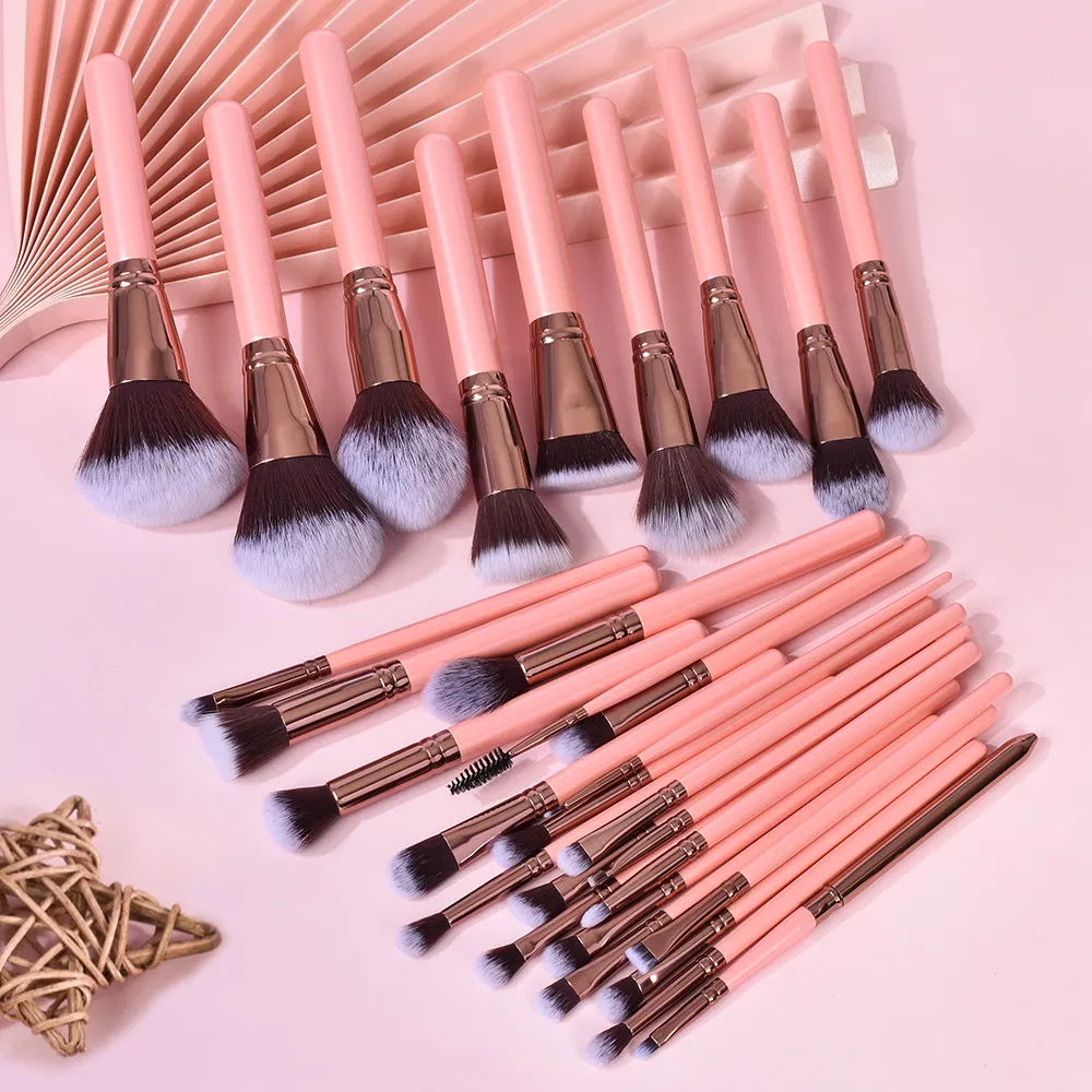 Conjunto de Pincéis de Maquiagem Profissionais de Alta Qualidade em Cabelo Sintético Vegano e Livre de Crueldade por Atacado