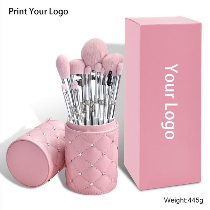 Conjunto de Pincéis de Maquiagem Personalizado para Logo, Pincéis de Base, Corretivo, Olhos e Lábios