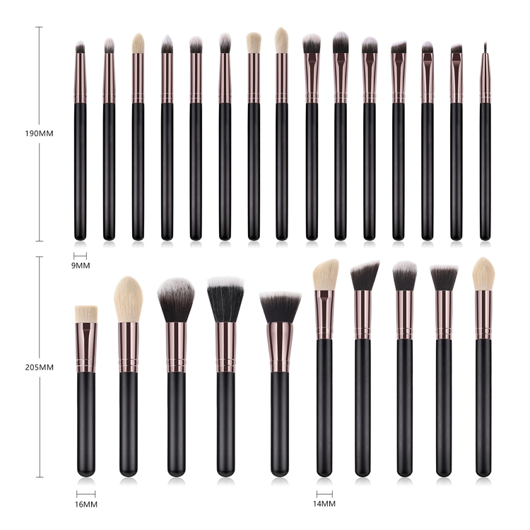 25PCS Conjunto de Pincéis de Maquiagem Profissional de Luxo e Livre de Crueldade com Brilho