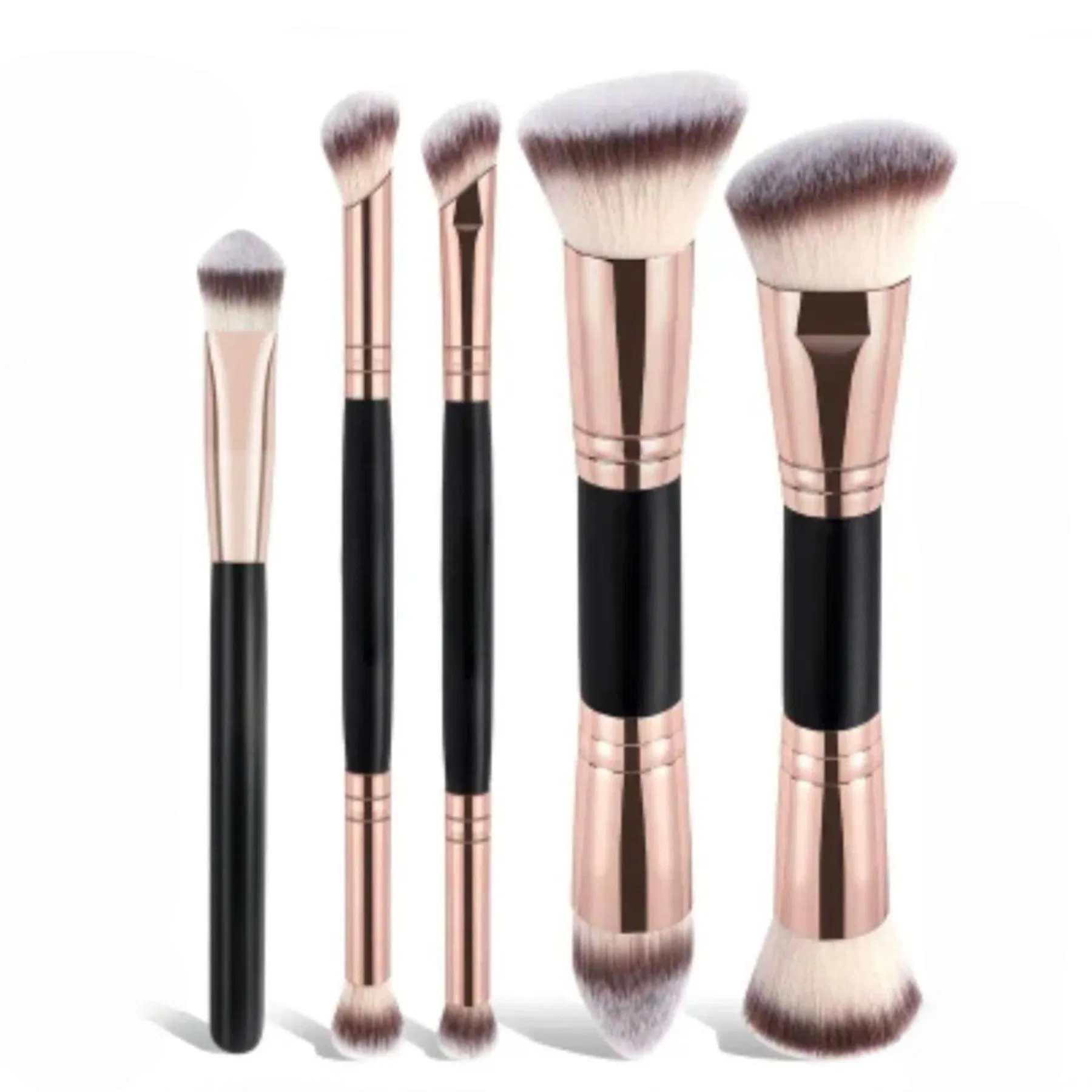 Custom Portable Double-Sided Makeup Brush Set Multi-Functional Foundation Blush Eye Brushes