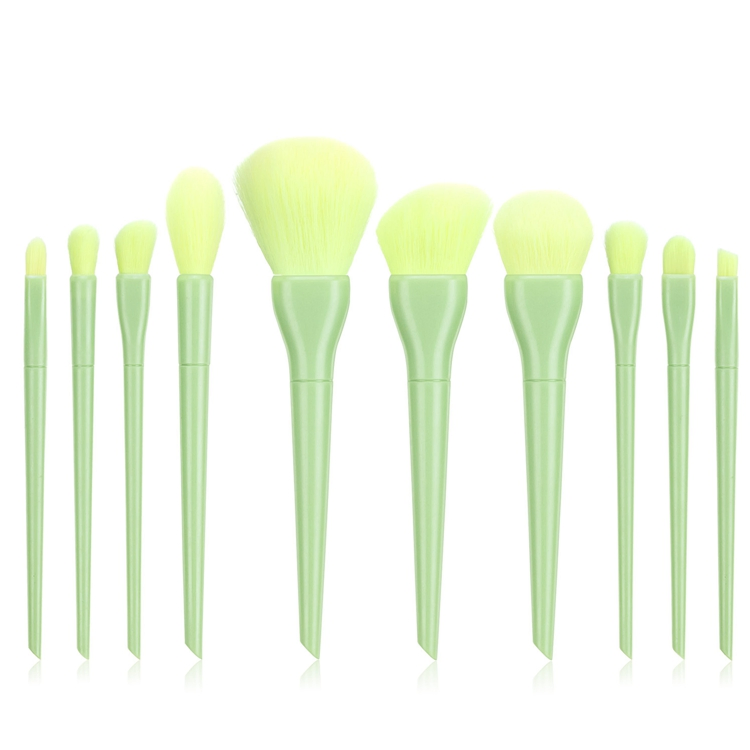 Conjunto de Pincéis de Maquiagem em Cores Candy Ecológicos 10PCS Azul Rosa Vermelho Verde Vegano Profissional com Logo Personalizado 2020