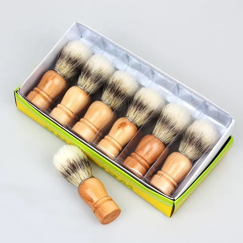 Pincel de Barba Masculino Ecológico Portátil, Escova Natural para Barba, Ferramenta de Limpeza Facial para Barba