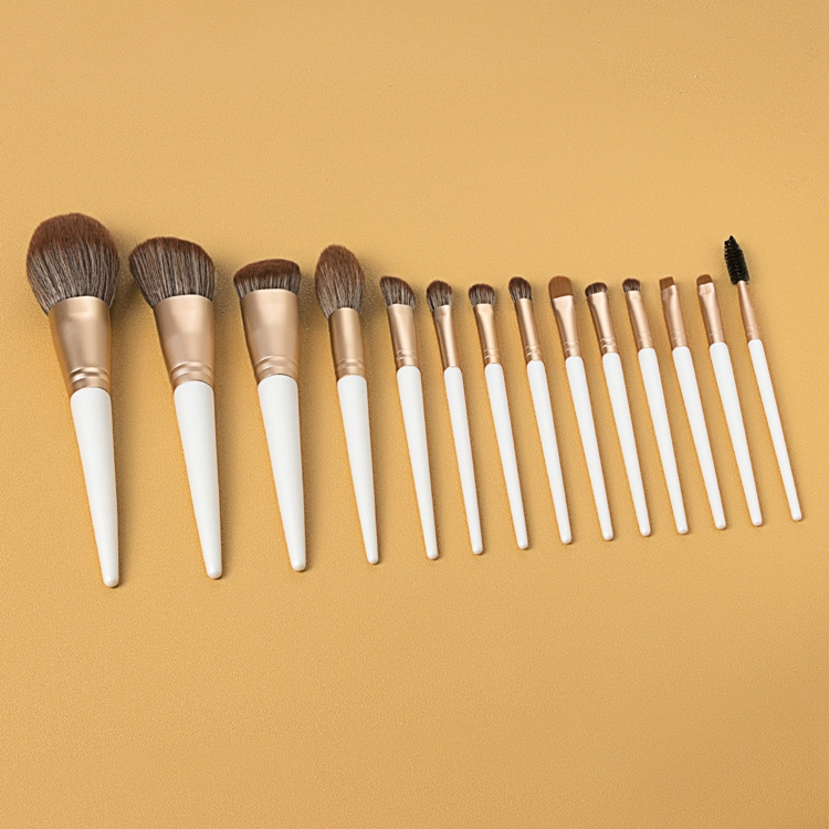 Conjunto de Pincéis de Maquiagem para Sobrancelhas e Delineador em Pó Branco da Fundação PRO, Conjunto de Pincéis de Cabelo Sintético de Alta Qualidade