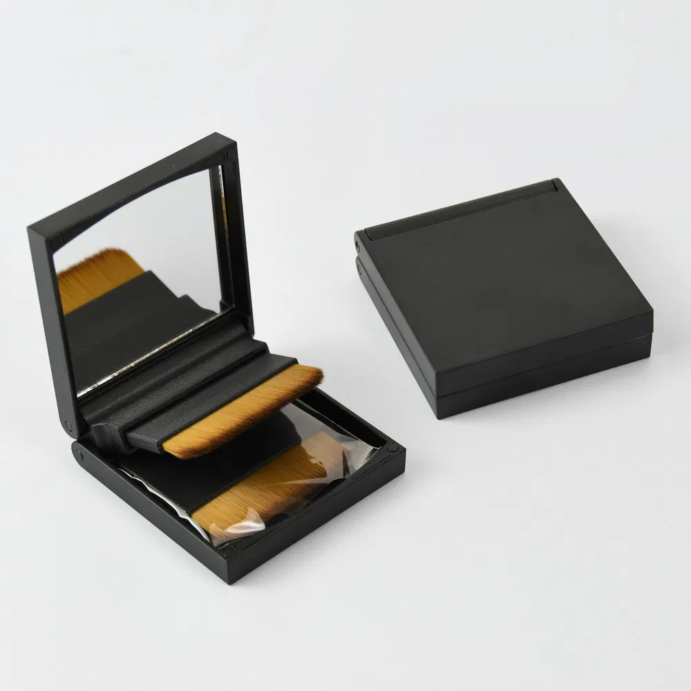 Conjunto de Ferramentas de Maquiagem Caixa de Cosméticos Pincel de Base Portátil para Viagem Pincéis de Pó e Corretivo com Espelho