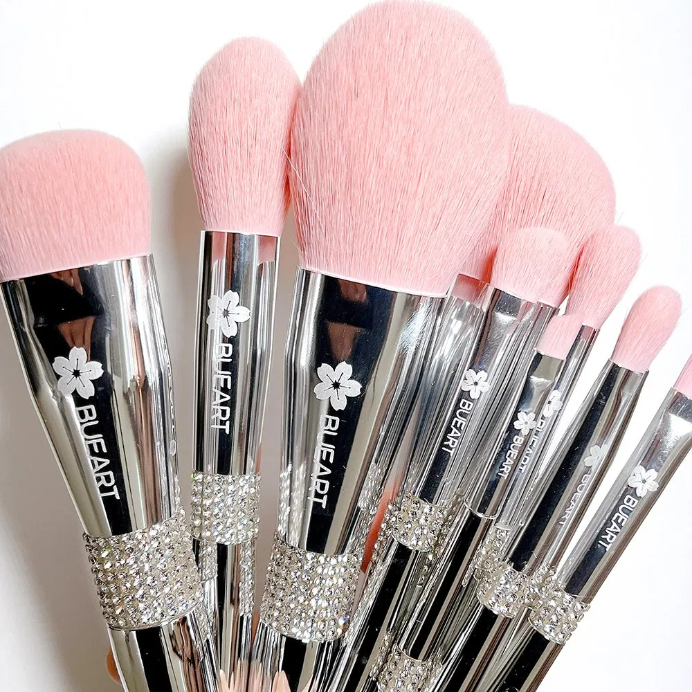 Conjunto de Pincéis de Maquiagem Personalizado para Logo, Pincéis de Base, Corretivo, Olhos e Lábios