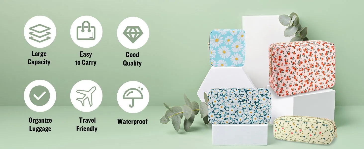 Bolsa de Maquiagem Floral