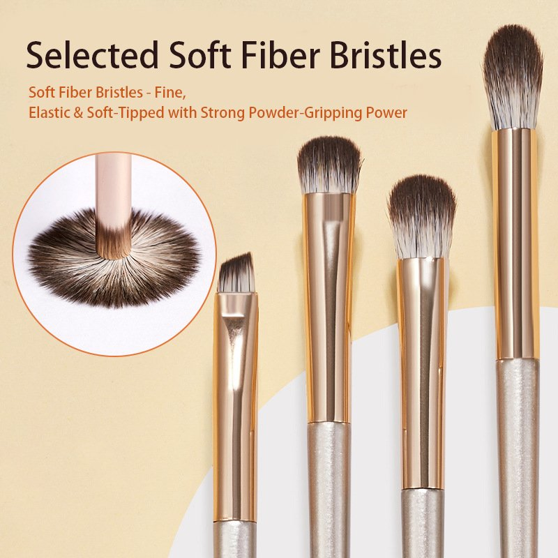 Conjunto de Maquiagem para Olhos, Cerdas Sintéticas, Cabo de Plástico, Corante Não Tóxico, Pincel para Sombra