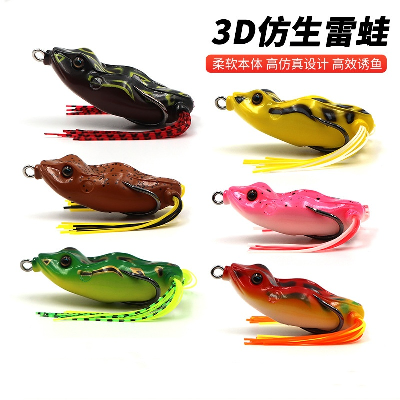 Isca de Pesca Thunderfrog com Duplo Gancho e Dupla Barba Acessórios de Equipamento de Pesca
